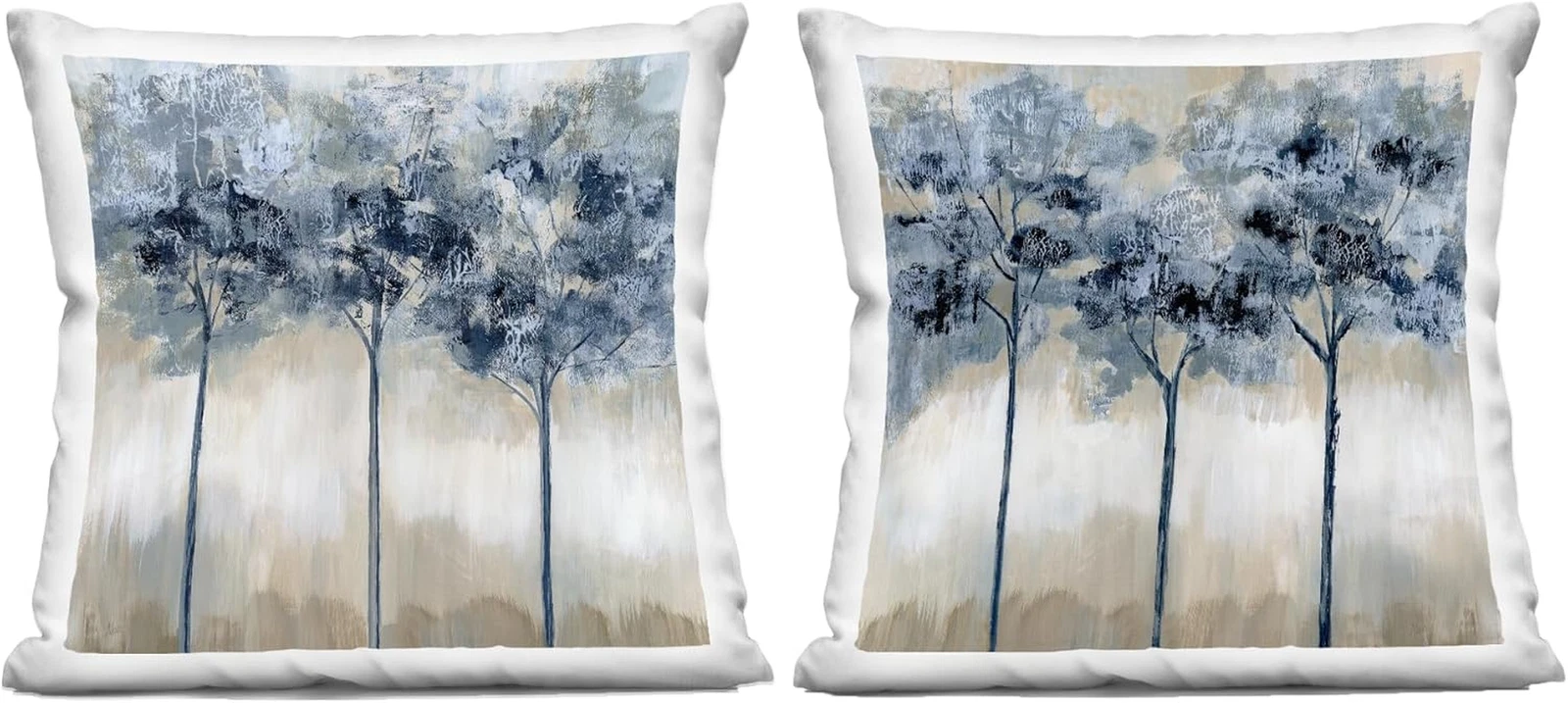 Dappled Tree Impressions Blue Indoor Throw Pillows - 2 Count, 18"x18
