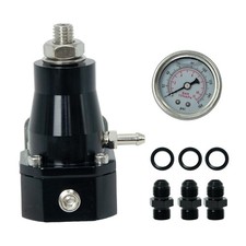 13130 Adjustable Efi Fuel Pressure Regulator Kit 40-75 Psi Gauge Universal