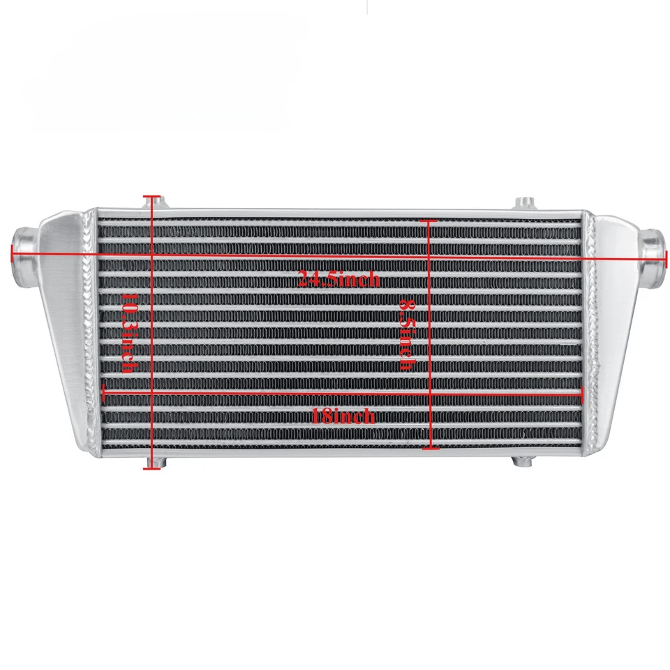 Aluminum Universal Turbo Front Mount Intercooler 2.2" inch/Outlet 25"x10"x3 - Image 2 of 4