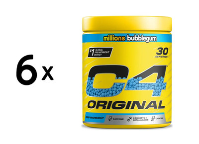 6 x Cellucor C4 Original (30 serv) Millions Bubblegum (102,56 EUR/kg)