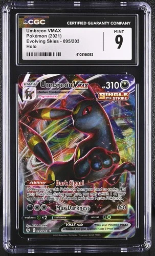 CGC 9 Umbreon Vmax 095/203 Holo Evolving Skies Pokemon Mint