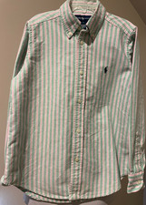 RALPH LAUREN Boys Striped Oxford Shirt - Sz 7
