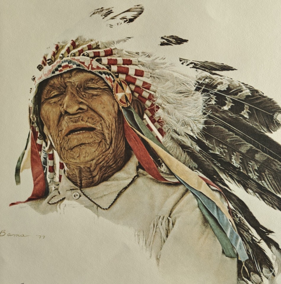 JAMES BAMA Native American Crow Indian Chief Signed & Numbered 364/1000 ...