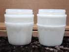 Milk Glass Jars, 2 antique vintage  apothecary, cosmetic, jelly/jam - no lids