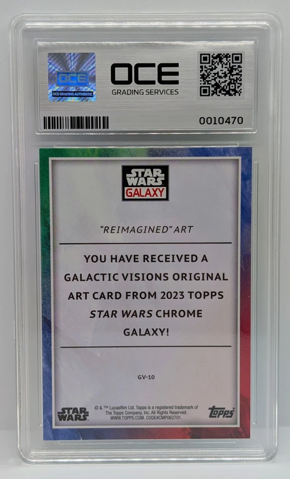Star Wars OCE Mint 9 Grade 2023 Galaxy Chrome Aqua /199 Galactic Visions #GV-10 - Image 4 of 4