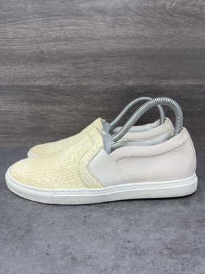 Lanvin Curbies Slip On Sneakers Womens Size 7.5 (38) White Leather Croc Slip On