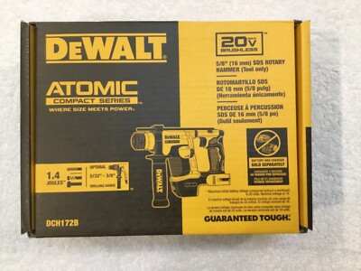 New Dewalt DCH172B 20 Volt Max Atomic Brushless 5/8  SDS Rotary Hammer (NIB)