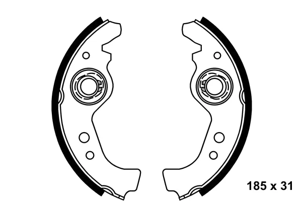 KIT FRENI POSTERIORI COPPIA GANASCE + 2 TAMBURI FIAT SEICENTO CINQUECENTO - Immagine 4 di 4