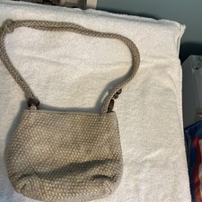 De Vecchi Hamilton Hodge Beige Canvas Shoulder Bag, Italy