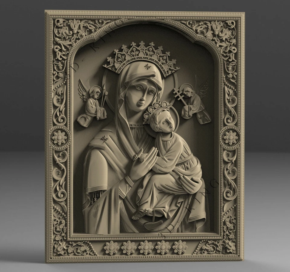 3D STL Model Saint Maria and Jesus 2 for CNC Rout Engraver Carving Aspire Artcam