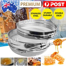 Honey Strainer Filter Stainless Steel Double Sieve Leaf Beekeeping Equipment Kit