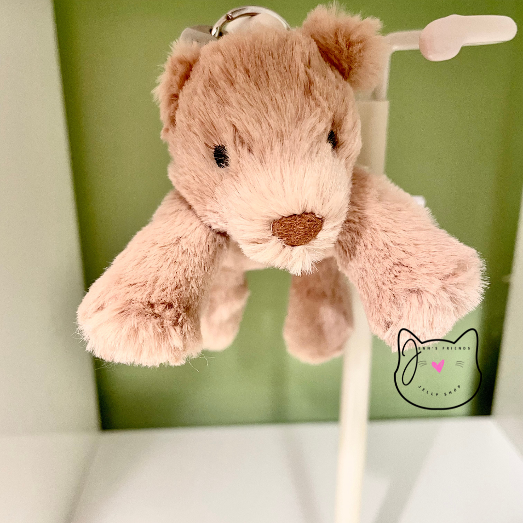 Jellycat SMUDGE BEAR BAG CHARM New BNWT Keychain Backpack Purse