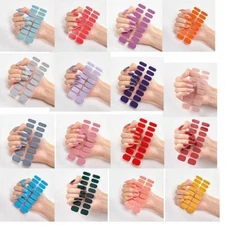 Full Size Nail GEL Manicure Wrap Self Stick Polish Decor 3D Strips USA