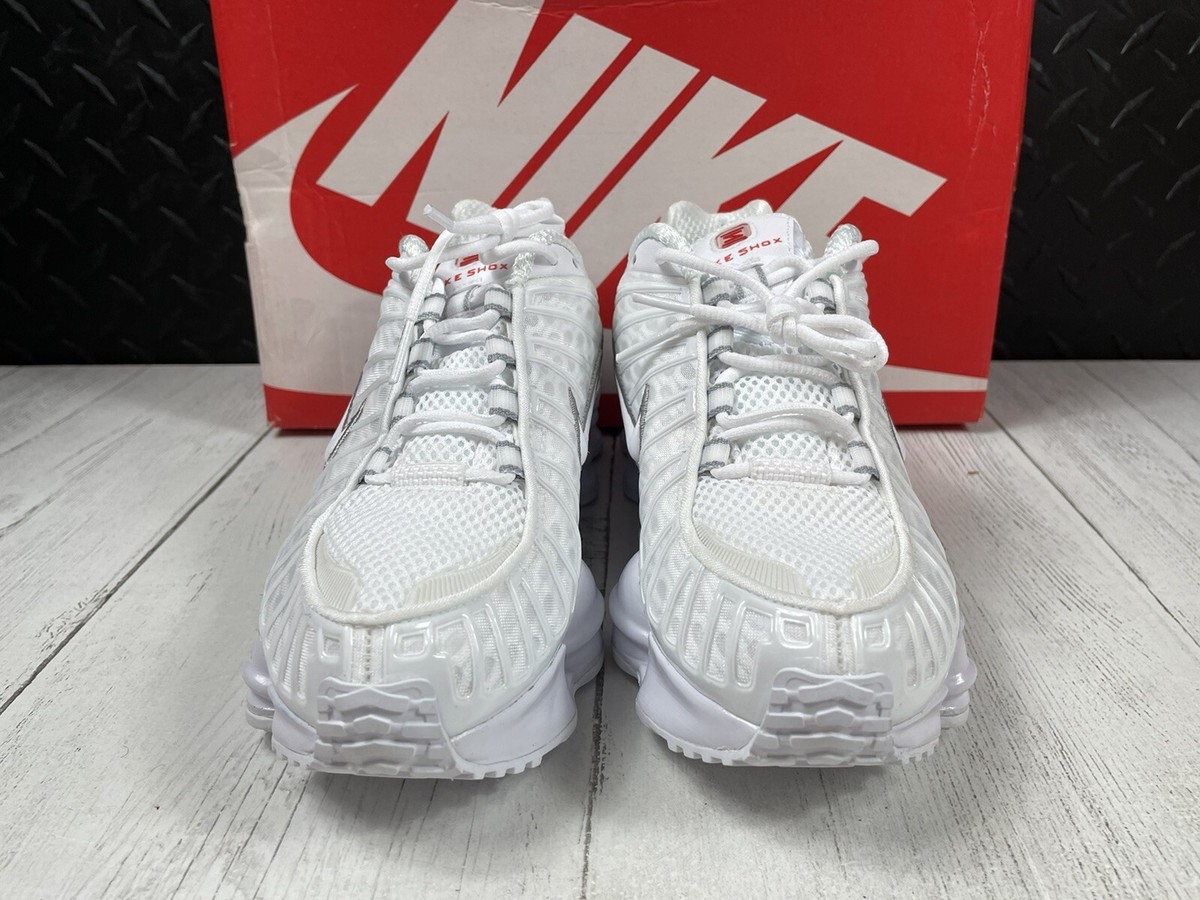 Women's Nike Shox TL White and Max Orange AR3566-100 Size US Women's Nike Shox TL White and Max Orange AR3566-100 Size US