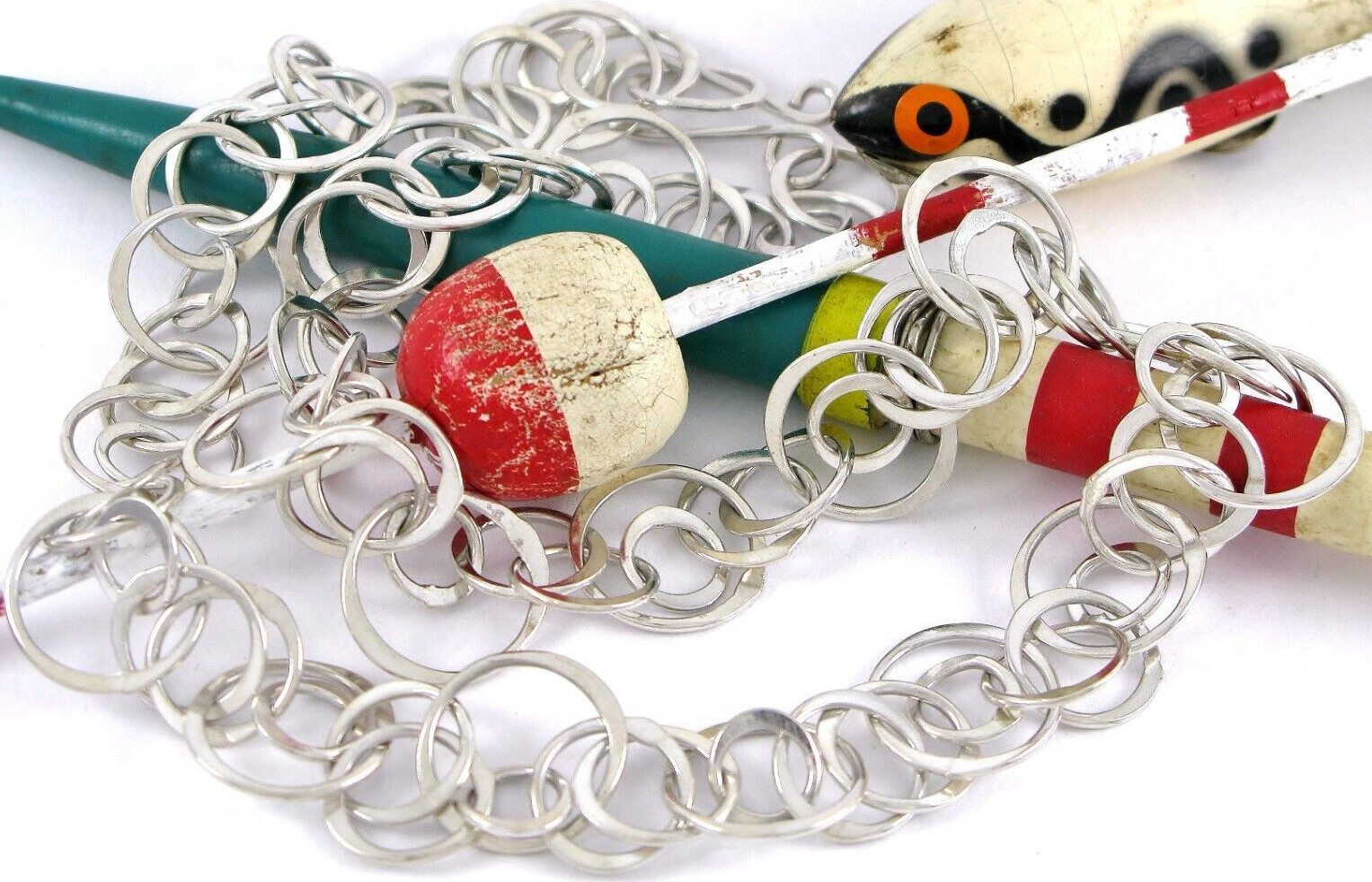 Solid Sterling Silver 925 Circle Link 19" Necklac… - image 6