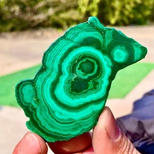 67G Natural glossy Malachite transparent cluster rough mineral sample healing