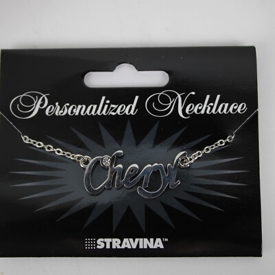 CHERYL NEW Name Silvertone Rhinestone 14.5'' w 4.5'' Multi Ring Extender Necklace