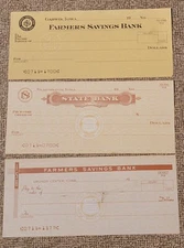 3 OLD IOWA BANK CHECKS, GARWIN, GLADBROOK, GRUNDY CENTER SE305