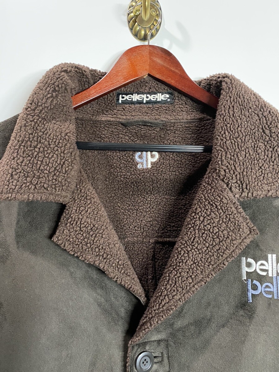 Pelle Pelle Faux Leather Jacket Full Buttons Size XXL ( Pit