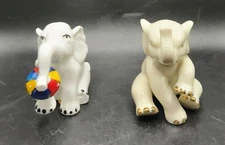 Set Of 2 Elephants Animal Trunk Up Lenox Brinn's Circus Ball Figurine 