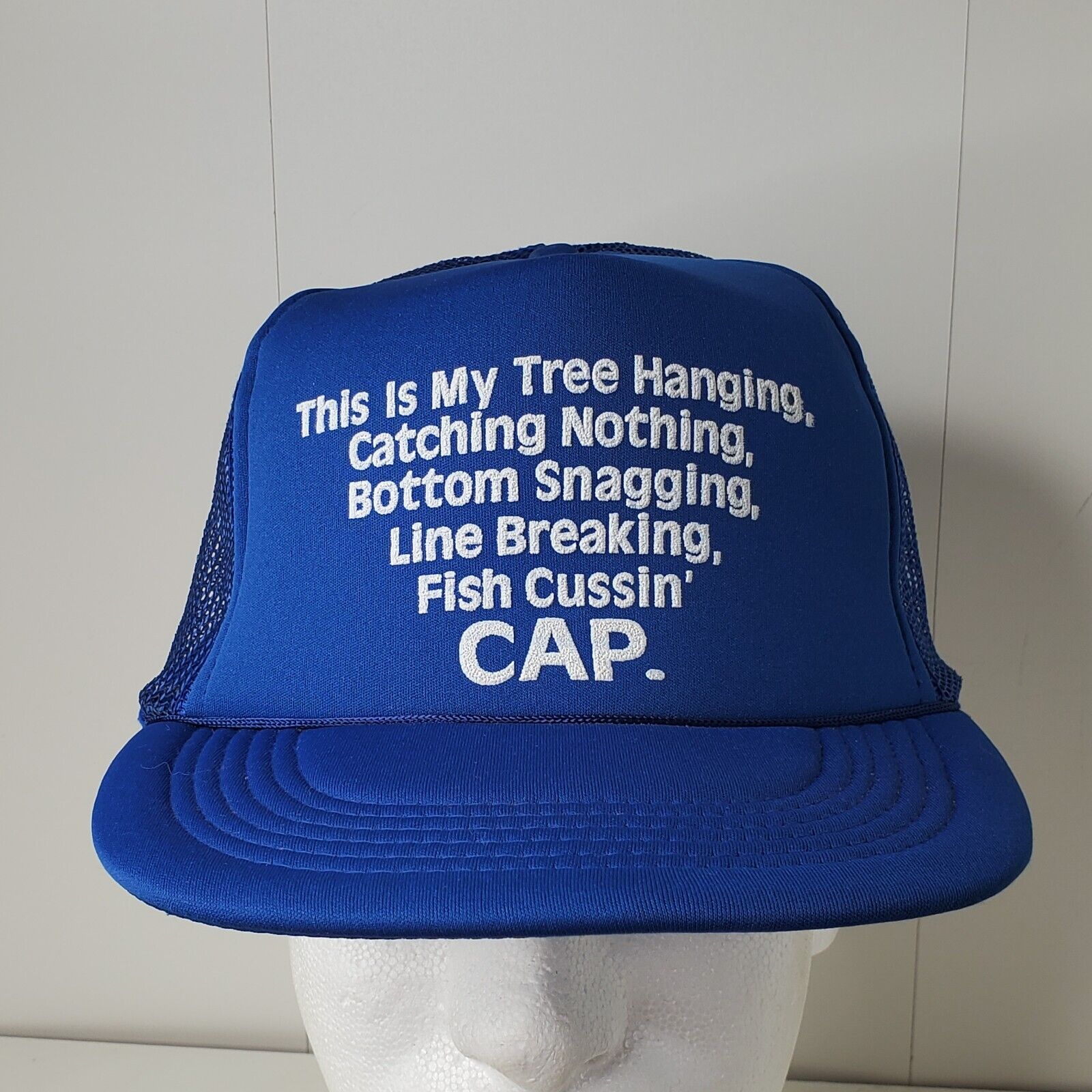Vintage Trucker hat // This is my tree hanging, catching nothing, bottom snagging, line breaking fish cussin cap // funny fishing hat cap