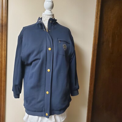 Escada Sport Classic Navy Blue Insulated  Golf Jacket Crest Golf Logo