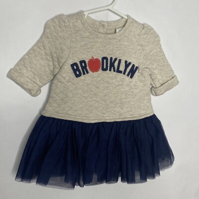 Baby Gap Dress Girls 3-6 months Blue Tan Quilted Tutu Bottom Bloomers Brooklyn