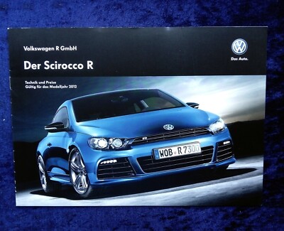 VW Scirocco III Typ 13 R, Preisliste Scirocco R, Modelljahr 2012