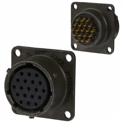 Lot of 2 PT02A14-19S Amphenol Circular MIL Spec Connector 19 pin box mount
