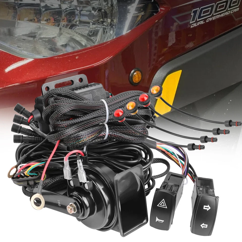 适用于雅马哈金刚狼 RMAX2 RMAX4 X2 1000 X4 UTV 转向信号套件 3.5 英寸圆形灯 — 第 2/4 张图片