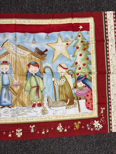 Henry Glass Fabric Panel OH HOLY NIGHT #9407 Nativity Children - Picture 6 of 9