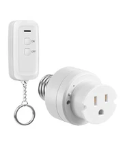 DEWENWILS 3 Prong Light Socket to Plug Adapter with Remote Light Bulb Outlet