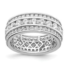 Silver CZ 3-row Eternity Ring QR7108