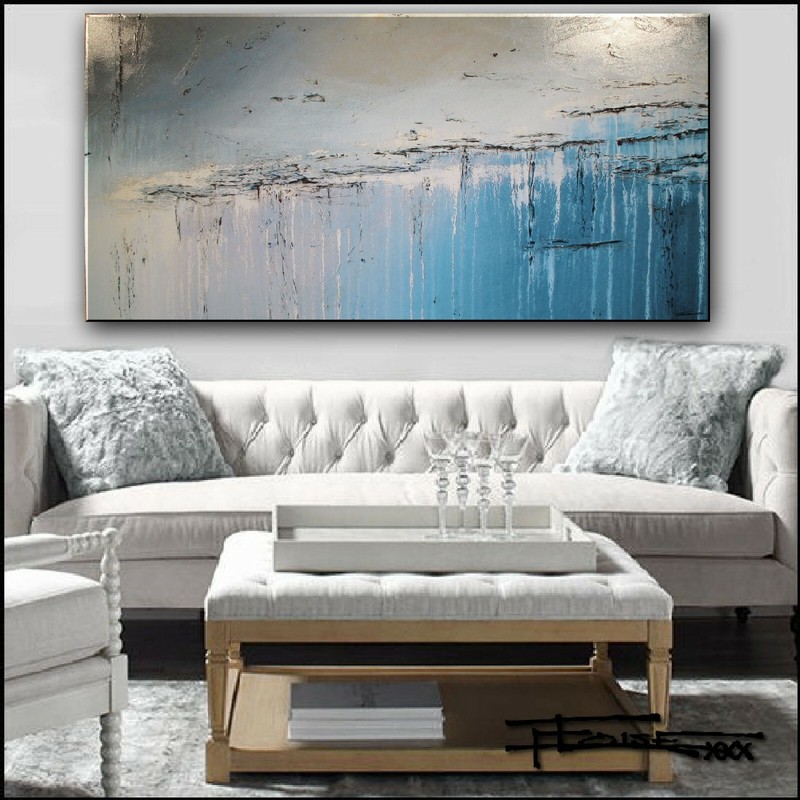  ABSTRACT PAINTING Modern CANVAS WALL ART Framed, Signed, Large USA ELOISExxx