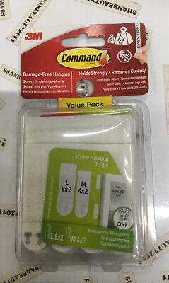 3M Command Strips Medium & Large Bild Aufhängestreifen Vorteilspackung