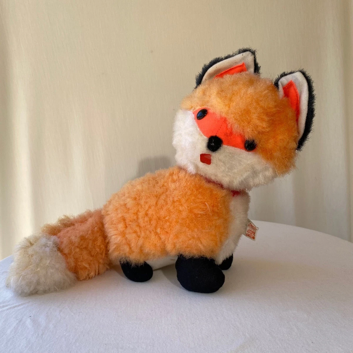 Vintage 1960s Genie Toys Orange FOX Plush 12 Stuffed Animal