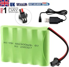 6V 2400mAh Battery Pack SM-2P 2Pin Plug for RC Cars Truck Boat With USB Charger
