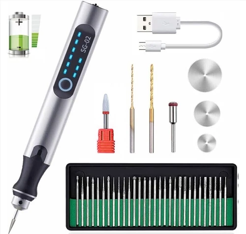 Multifunctional Electric Engraving Pen with 37 Bits, USB Rechargeable Cordless - Picture 4 of 22