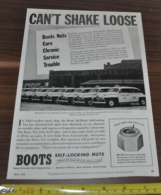 1944 DeSoto Taxi New York Boots Self-Locking Nuts Ad Borg-Warner
