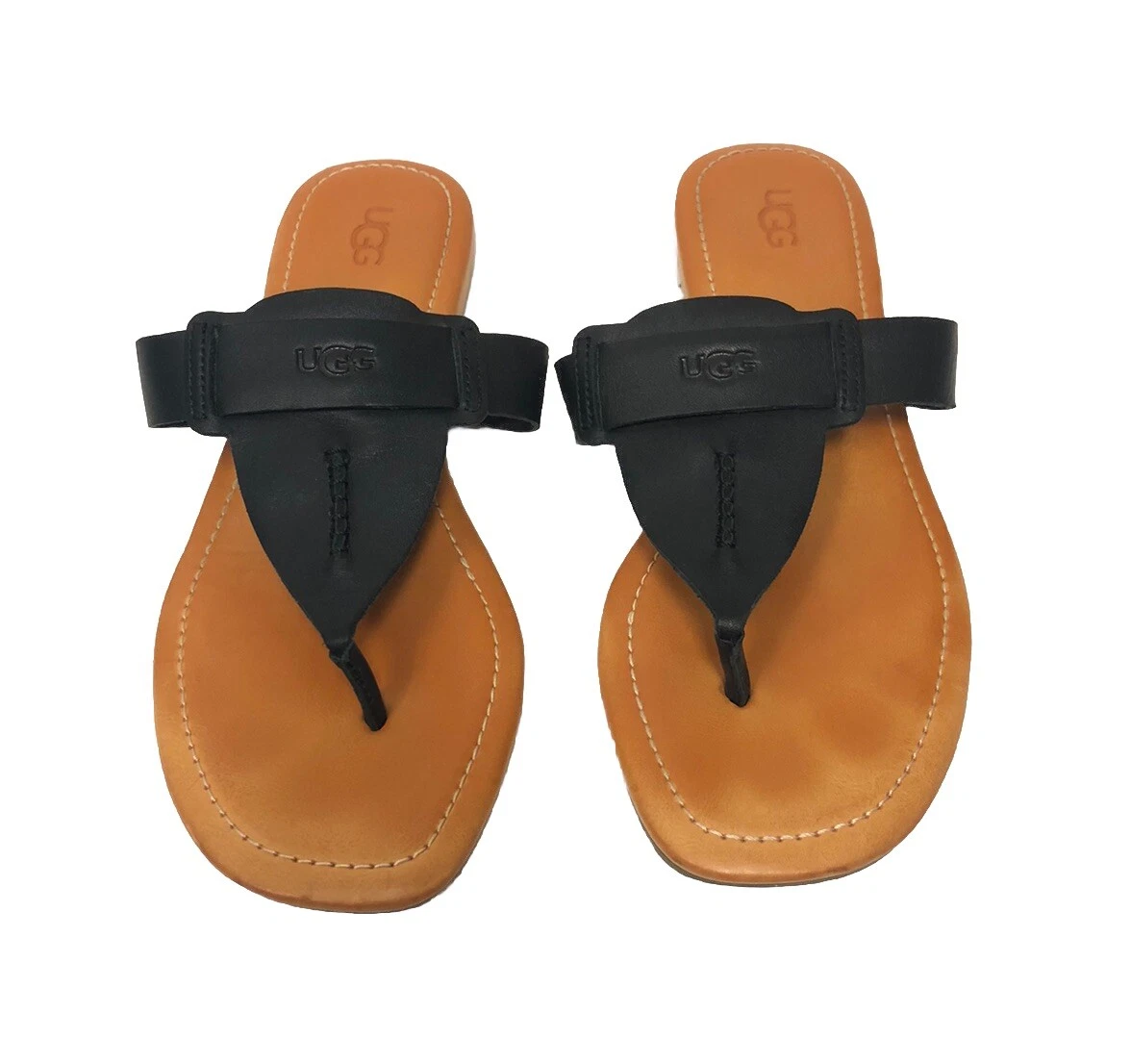 UGG Gaila sandali neri in pelle con tanga donna 9