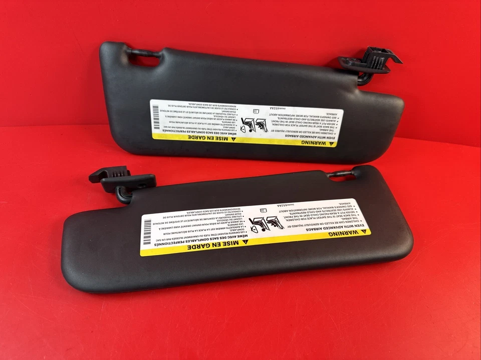 2012-2017 Fiat 500 DRIVER PASSENGER Sun Visors Set Pair 12 13 14 15 16 BLACK - Image 4 of 4