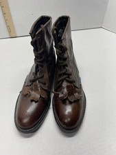 Vintage Acme Lace up Brown Leather Boots Cowboy Western Kids Size 2.5