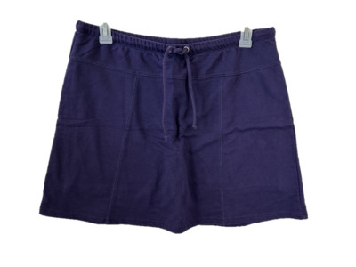 Coral Bay SKORT skirt w shorts Size XL blue knit fabric stretch waist