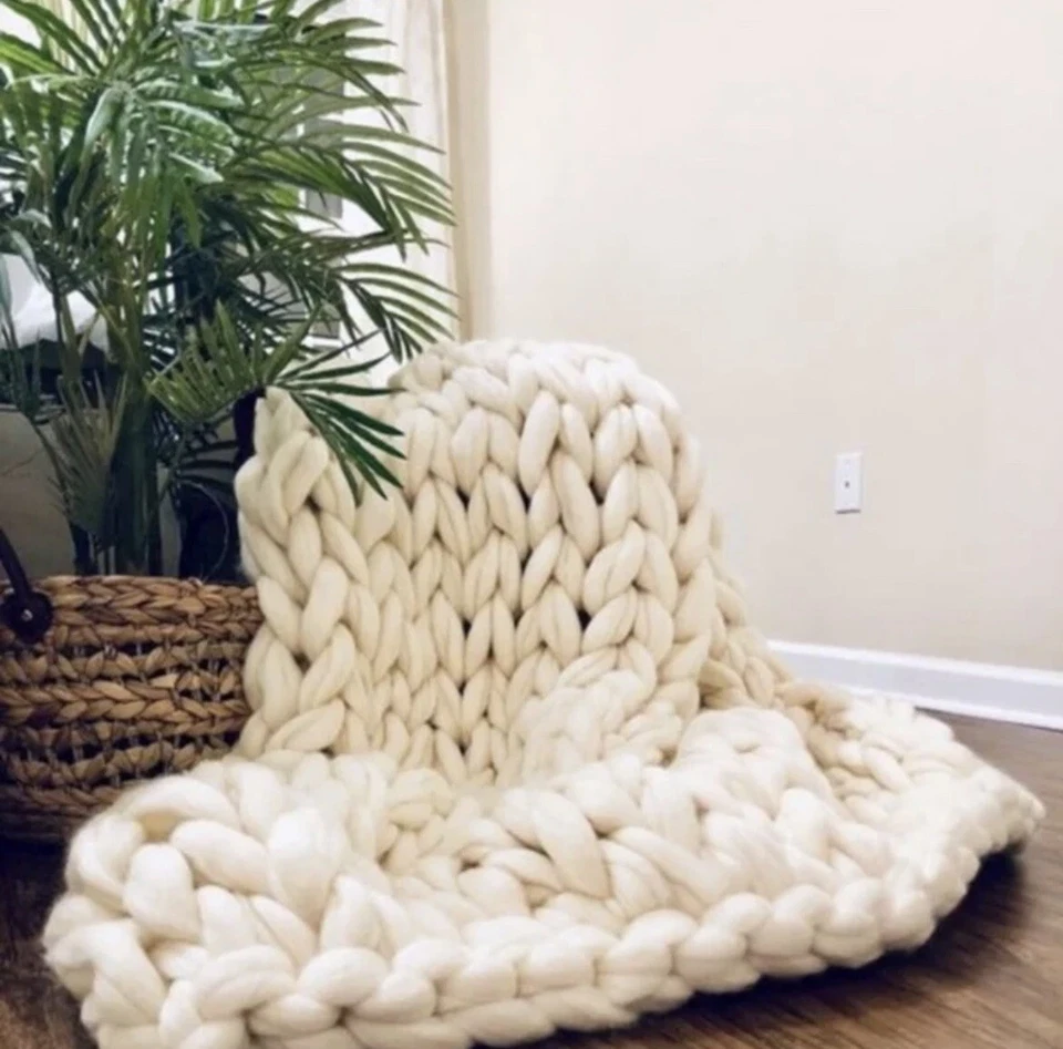 chunky knit weighted blanket 36x60 M Merino Wool Made To Order NWT - Image 2 of 4