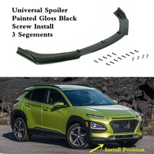Add-on Universal Front Lip Spoiler Splitter Black Fit For HYUNDAI Kona 2018-2021