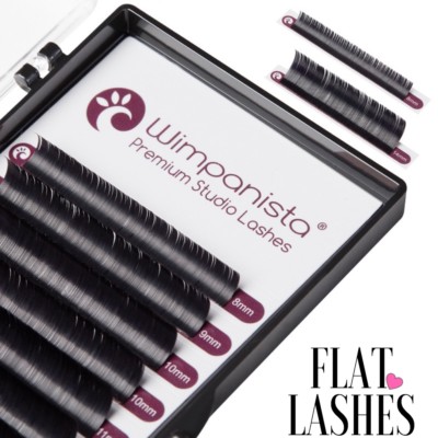 Flat Lashes - Seidenwimpern - D Curl - Einzelwimpern - Stärke 0.15 mm Mix 8-14mm