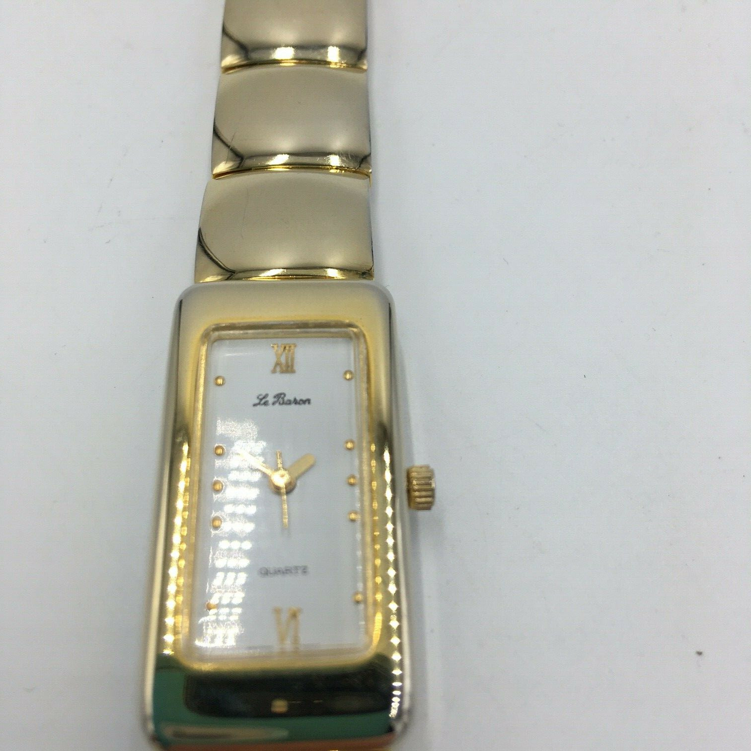 Vintage Le Baron Quartz Watch Working Gold Tone Links Rectangle Face eBay