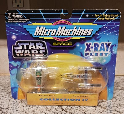 Vintage Star Wars Micro Machines Space X-Ray Fleet Boba Fett's Slave 1 & Y-Wing