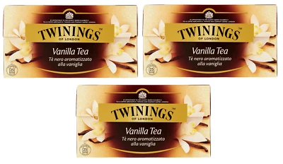 3x Twinings,Vanilla Tea Schwarzer Tee mit Vanillegeschmack,25 Filtern