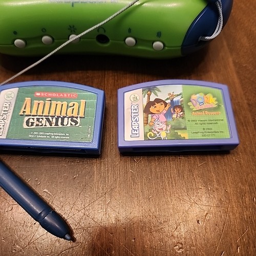 Leap Frog Leapster 2 System With 2 Gam Lot Dora The Explorer Animal Genius  - Picture 2 of 4